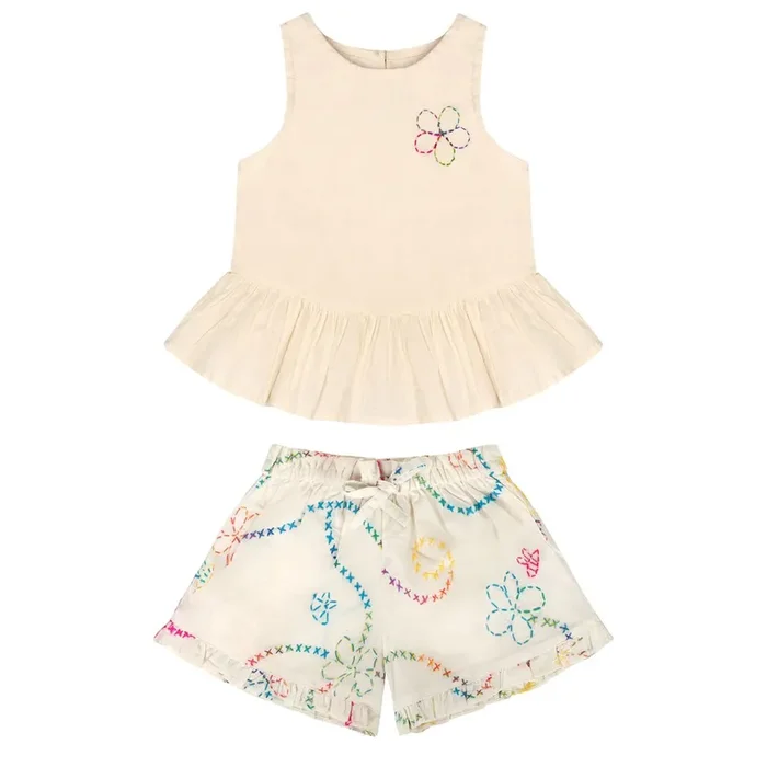 Jardin Top + Short Set | White