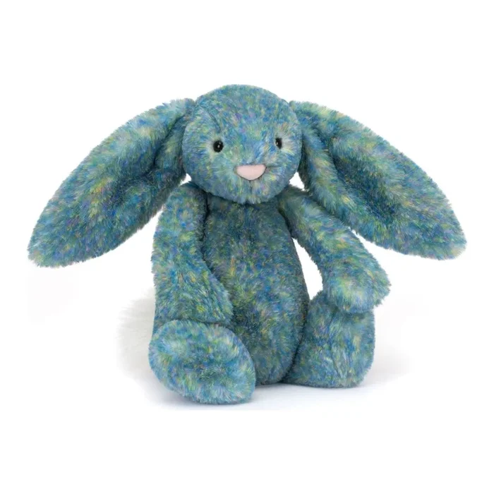 Jellycat 25th Anniverasry Bashful Luxe Bunny Plush Toy – Azure (Medium, 12 inch)