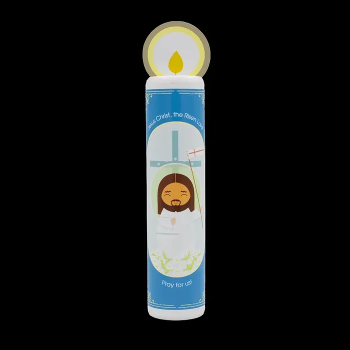 Jesus Christ, The Risen Lord (Eternal Rest Prayer For The Deceased) Wooden Prayer Candle