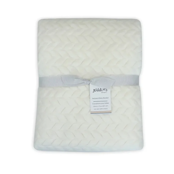 JUDDLIES Jacquard Flannel Blanket – Cream