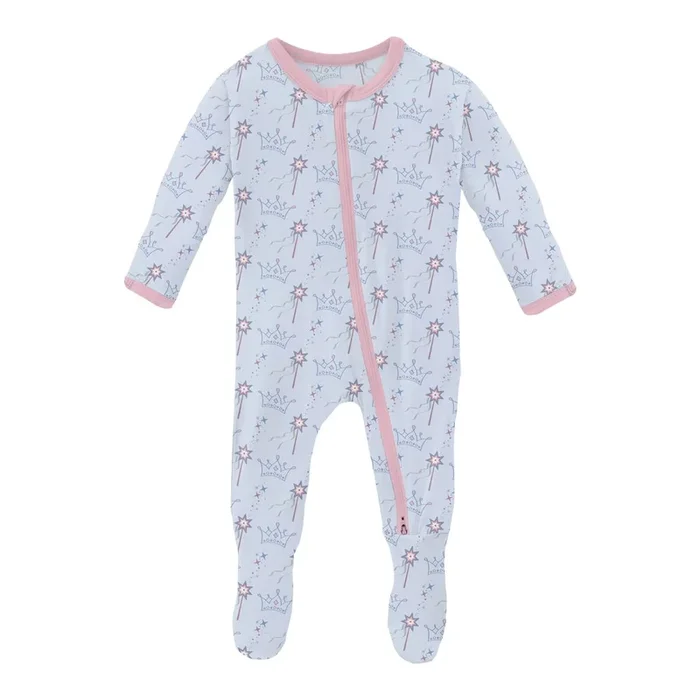 Kickee Pants 2-Way Zipper Footie | Dew Magical Princess