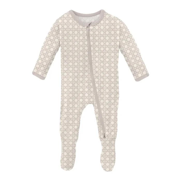 Kickee Pants 2 Way Zipper Footie | Latte Wicker
