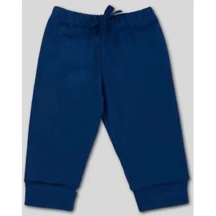 Kidential Organic Cotton Baby Pant With Elongated Cuff Navy