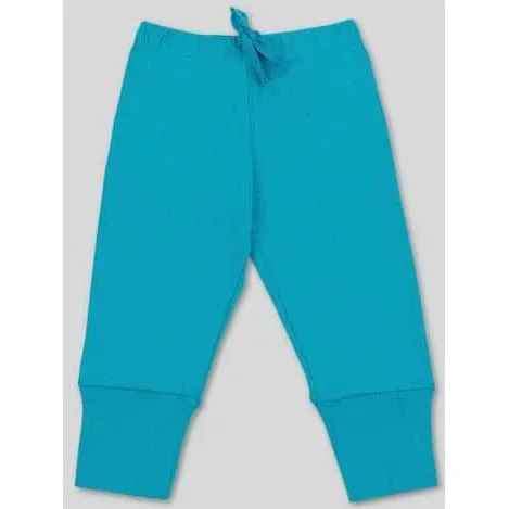 Kidential Organic Cotton Baby Pant With Elongated Cuff Turquoise