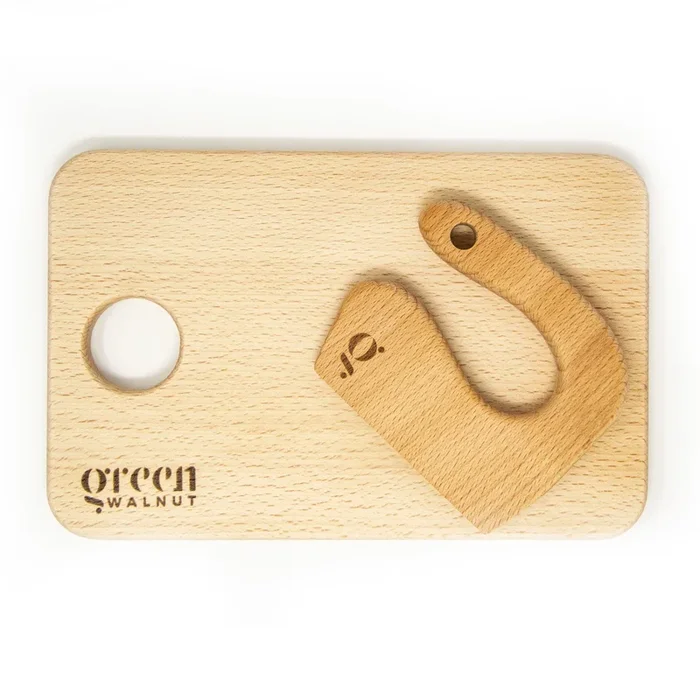 Kids Wooden Knife & Cutting Board | Safe Knife for Children | Wooden Cutter for Children ( Knife + Cutting Board)