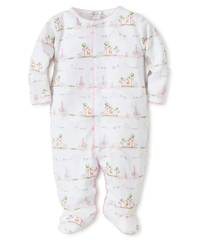 Kissy Kissy Printed Footie | Noah’s Ark Pink