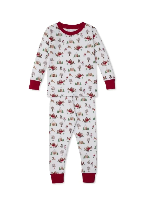 Kissy Kissy Up, Up & Away Santa Pups Long Pajamas