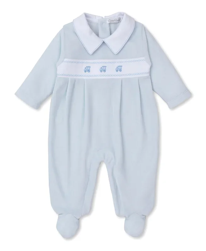 Kissy Kissy Velour Classic Treasure Blue Footie