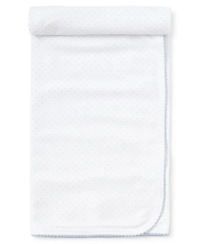 Kissy Kissy White/Blue Dot Blanket