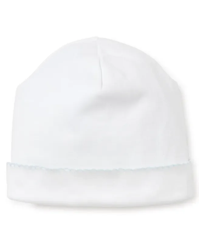 Kissy Kissy White Hat with Blue Trim