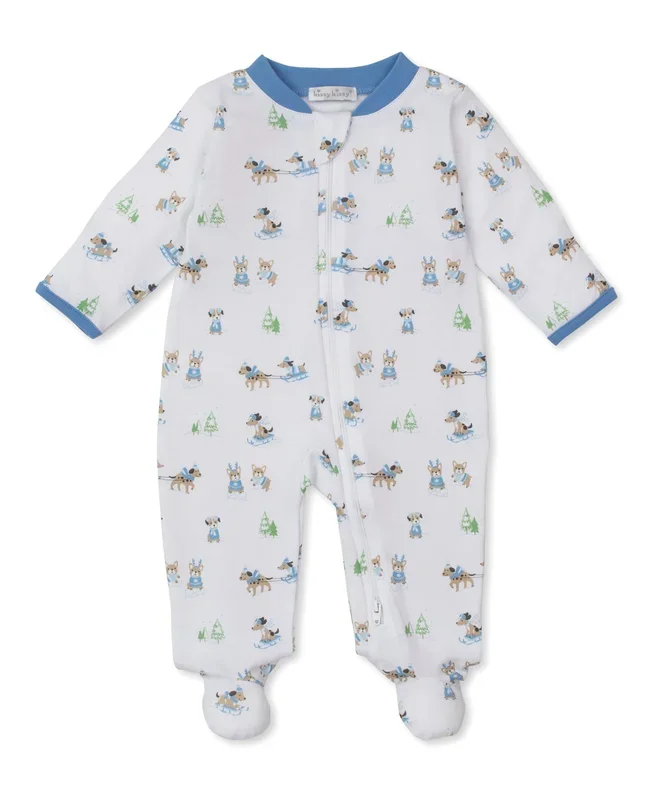 Kissy Kissy Zipper Footie | Puppy’s Sleigh Riding