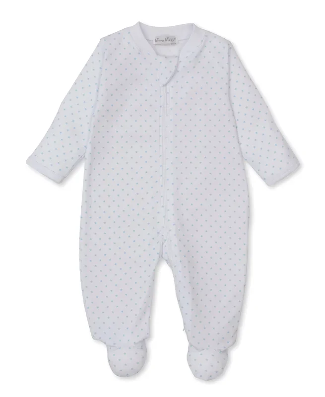 Kissy Kissy Zipper Footie | Teddy Bear Love Blue