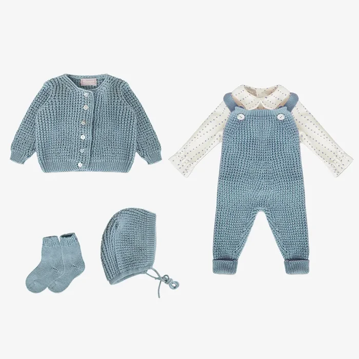 Knit 4 Piece Set – Blue