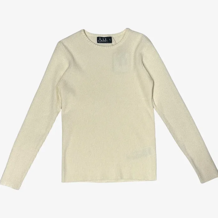Knit Neck Shell – Cream