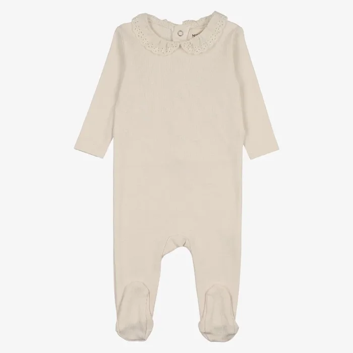 Lace Collar Footie – Winter White