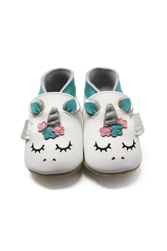 Lait Et Miel Baby Leather Slipper Unicorn