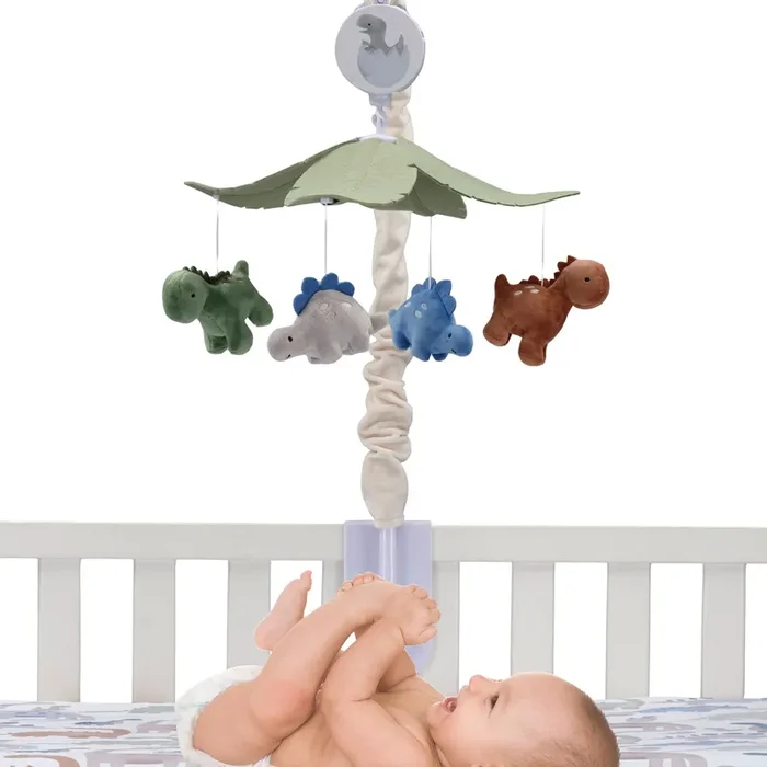 Lambs & Ivy Dino-Might Musical Baby Crib Mobile Toy