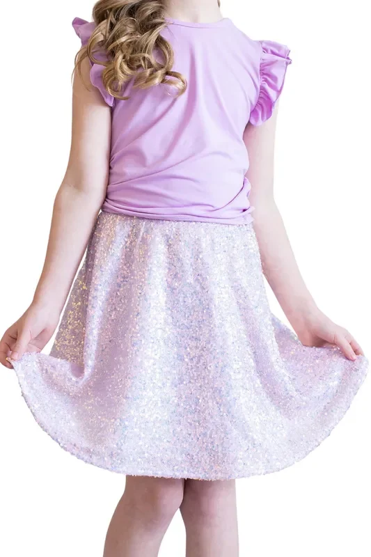 Lavender Sequin Twirl Skort