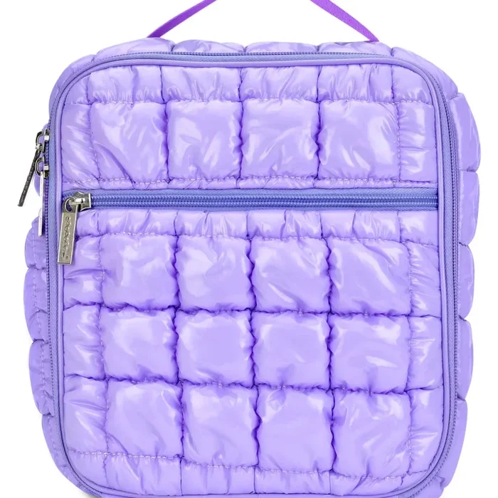 Lavender Shiny Puffer Lunch Tote