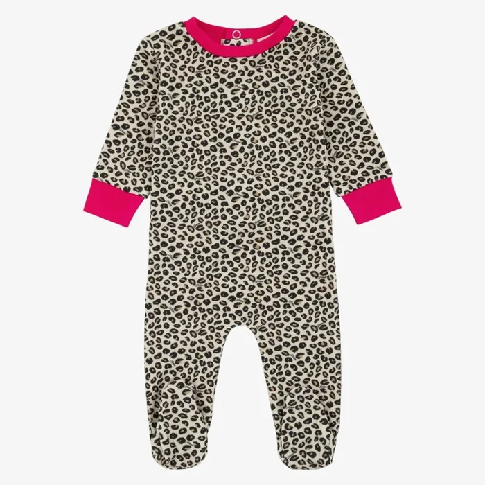 Leopard Footie – Pink