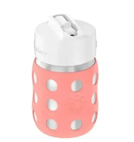 Lifefactory 8 oz Stainless Steel Baby Bottle with Straw Cap