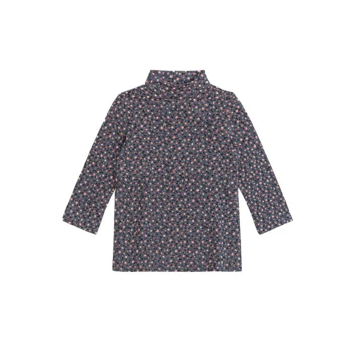 Lil Legs Printed Mocknecks Grey Floral