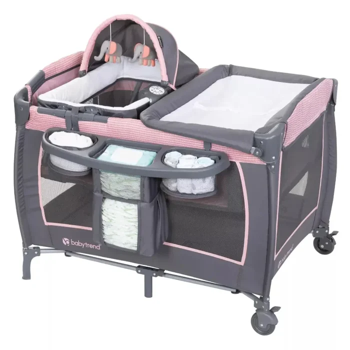 Lil Snooze Deluxe III Nursery Center Playard – Cozy Pink (See Description)