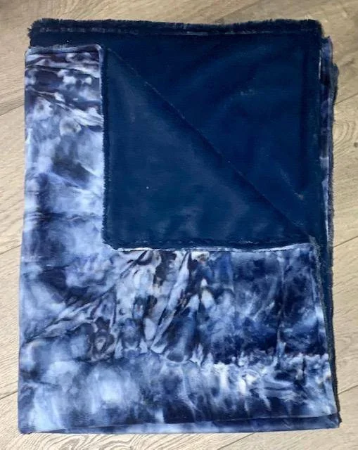 Limited Edition Minky Blanket – Navy Tie Dye
