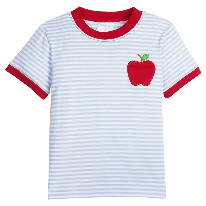 Little English Boys Applique Pocket T Shirt Apple