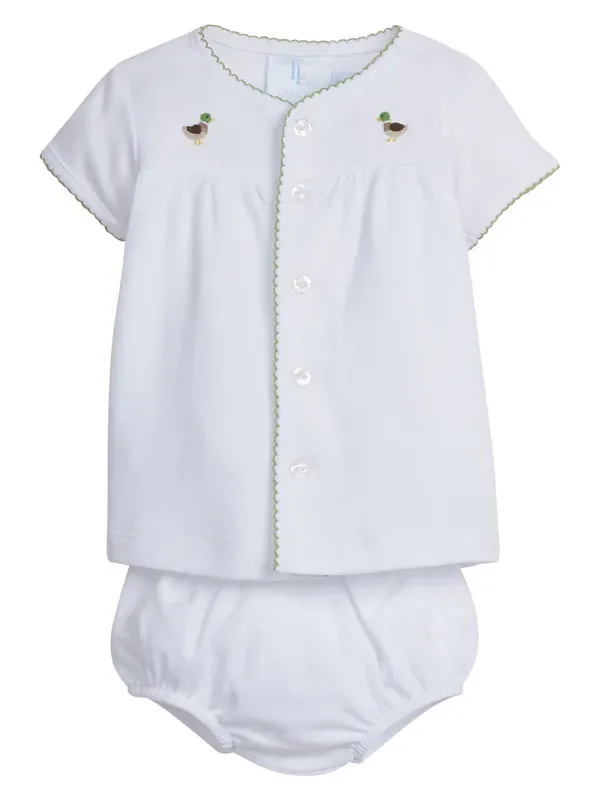 Little English Mallard Pinpoint Layette Set