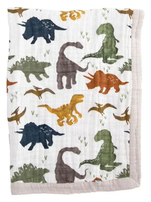 Little Unicorn Cotton Muslin Baby Blanket – Dino Friends