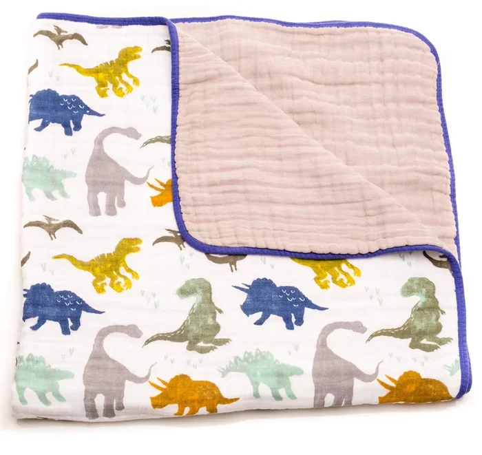 Little Unicorn Cotton Muslin Quilt – Dino Friends