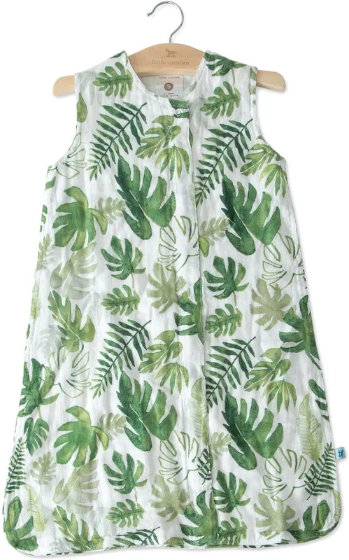 Little Unicorn Cotton Muslin Sleep Bag, Small – Tropical Leaf