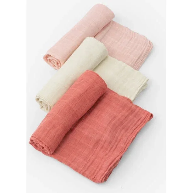 Little Unicorn Cotton Muslin Swaddle 3-Pack | Rose Petal