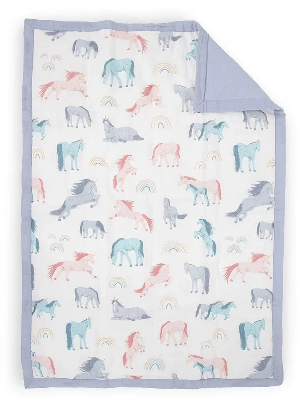 Little Unicorn Cotton Muslin Toddler Comforter – Unicorns