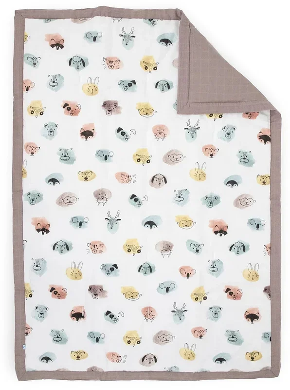 Little Unicorn Cotton Muslin Toddler Comforter – Watercolor Critters