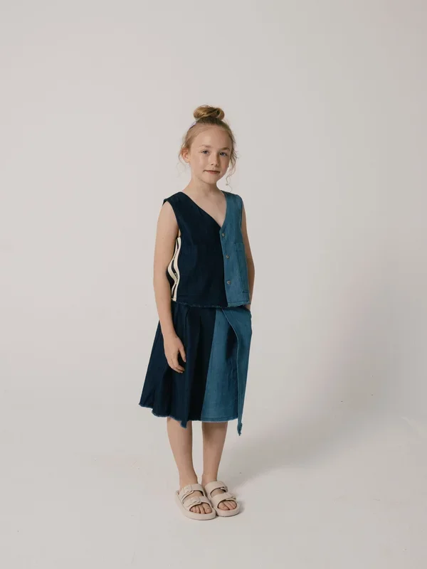 LMN3 Light Blue & Dark Blue Skirt No.36