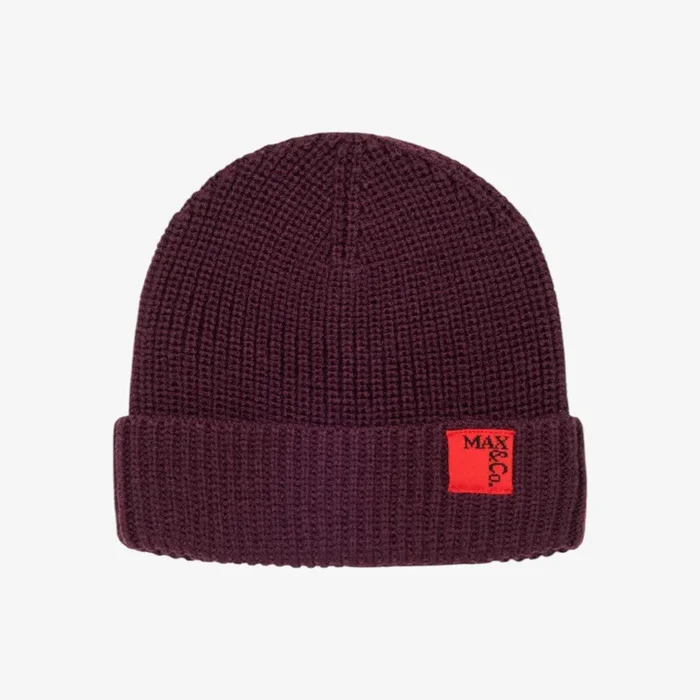 Logo Knit Hat – Plum