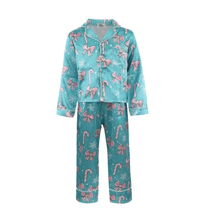 Lola + Boys Candy Cane Silky Set