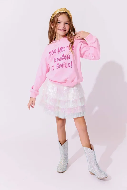 Lola + Boys Snow Shimmer Tinsel Party Skirt