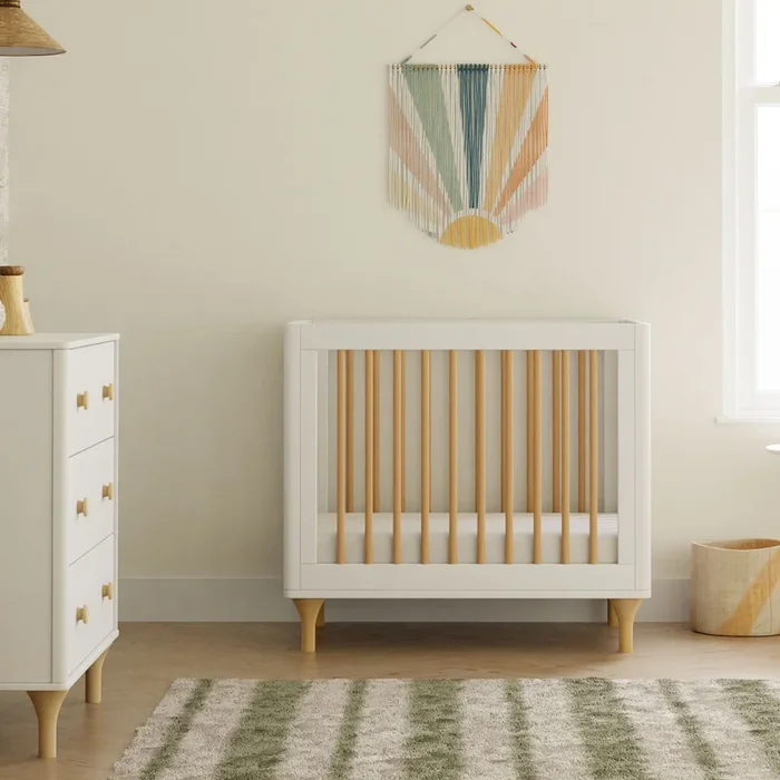 Lolly 4-in-1 Convertible Mini Crib with Toddler Bed Conversion Kit