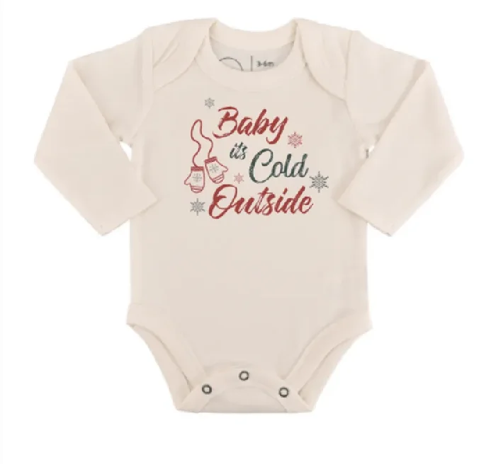 long sleeve graphic bodysuit | baby its cold outside