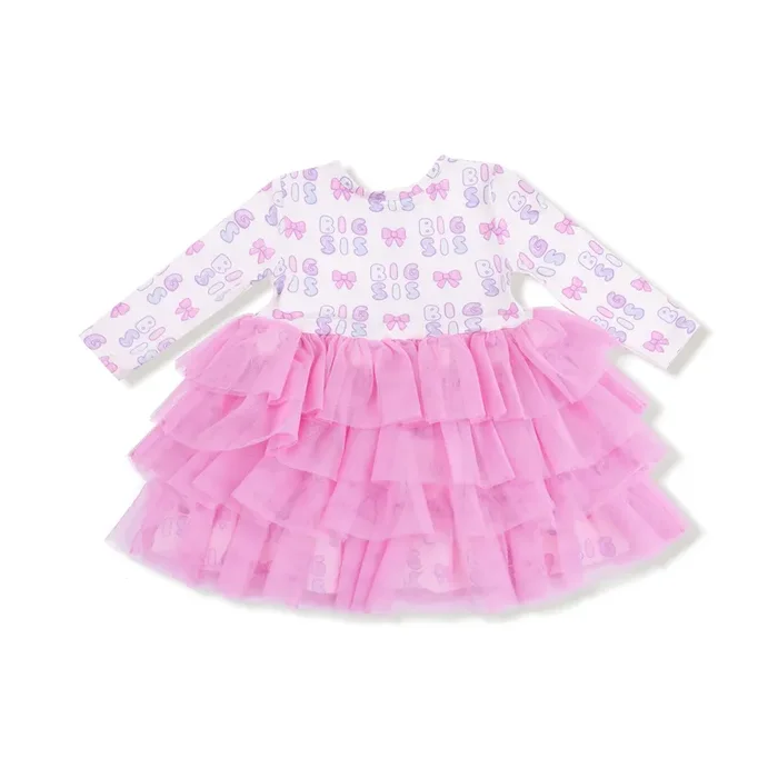 Long Sleeve Layered Tulle Dress
