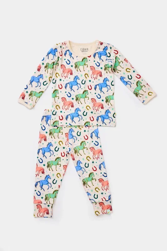 Long Sleeve Pajama Set – Horses