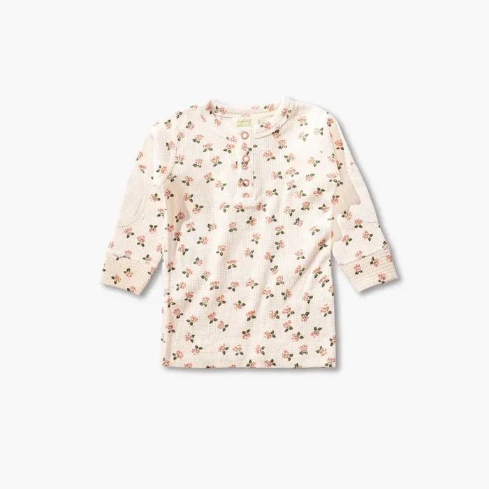 Long Sleeve Waffle Tee, Winter Bouquet