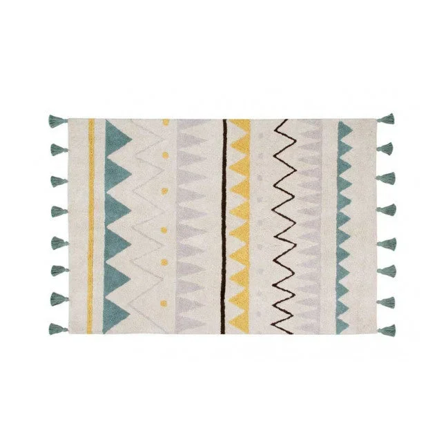Lorena Canals Azteca Rug in Natural/Vintage Blue