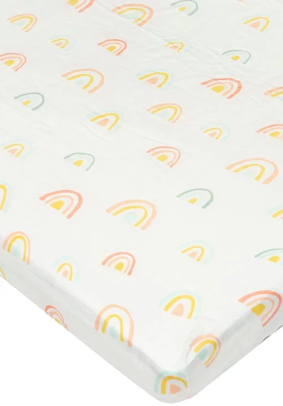 Loulou Lollipop Fitted Crib Sheet – Pastel Rainbow