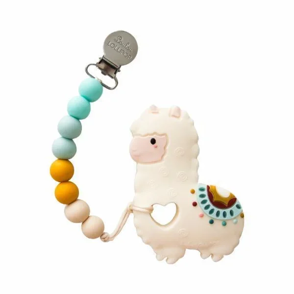 Loulou Lollipop Llama Teether with Holder Set
