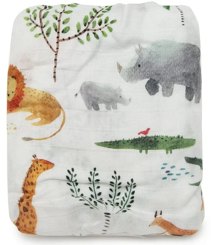 Loulou Lollipop Luxe Fitted Crib Sheet – Safari Jungle