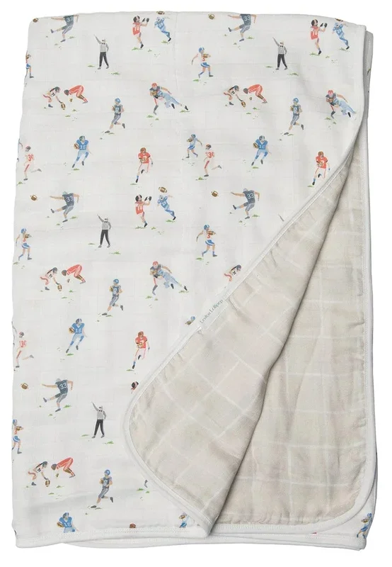 Loulou Lollipop Muslin Quilt Blanket – Football